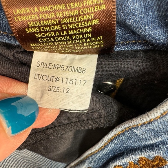 Kut From The Kloth Straight Leg Jeans Womens Size 12 Mid Rise Dark Wash - Picture 8 of 14